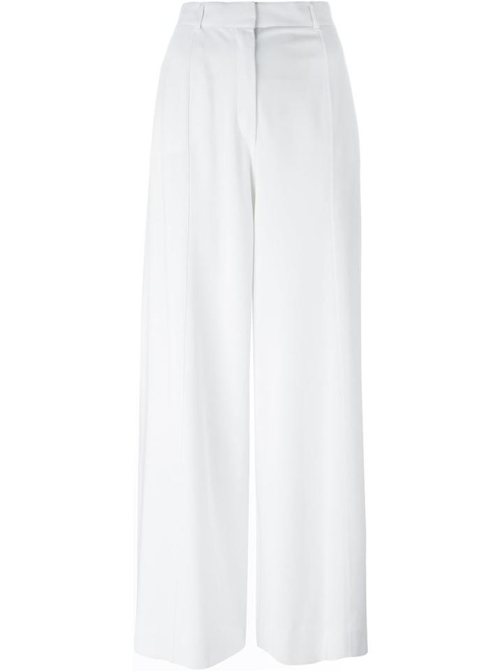 Givenchy Wide Leg Crepe Trousers, Women's, Size: 38, White, Viscose/spandex/elastane/acetate/silk