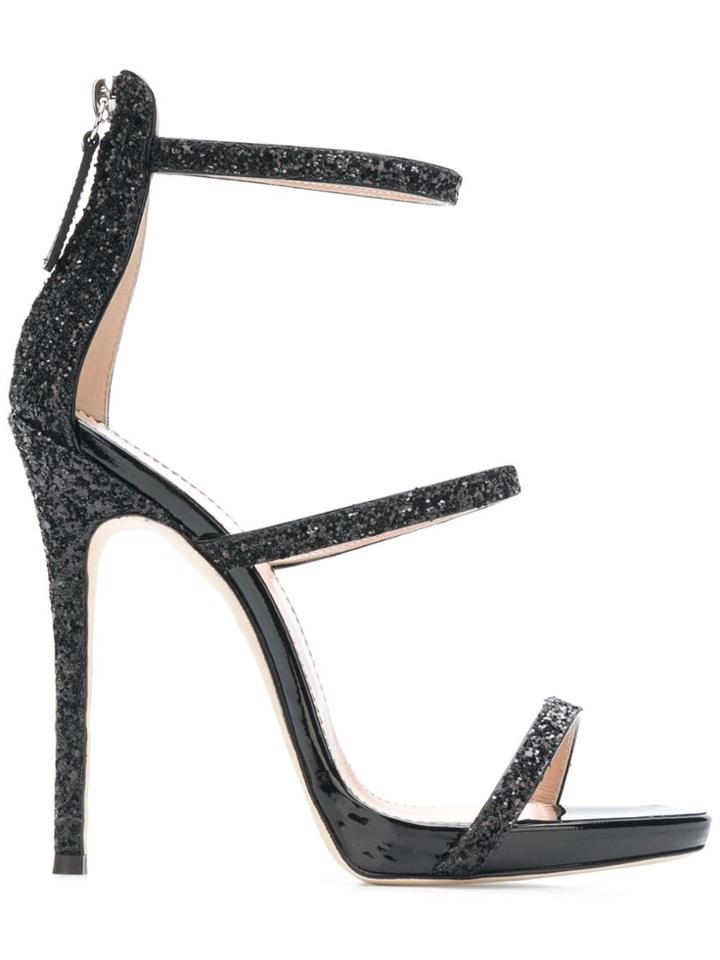 Giuseppe Zanotti Design Glitter Stiletto Sandals - Black