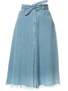 Zimmermann Drawstring Denim Skirt, Women's, Size: Small, Blue, Cotton