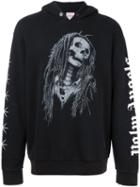 Palm Angels Skull Print Hoodie, Men's, Size: Xl, Black, Cotton