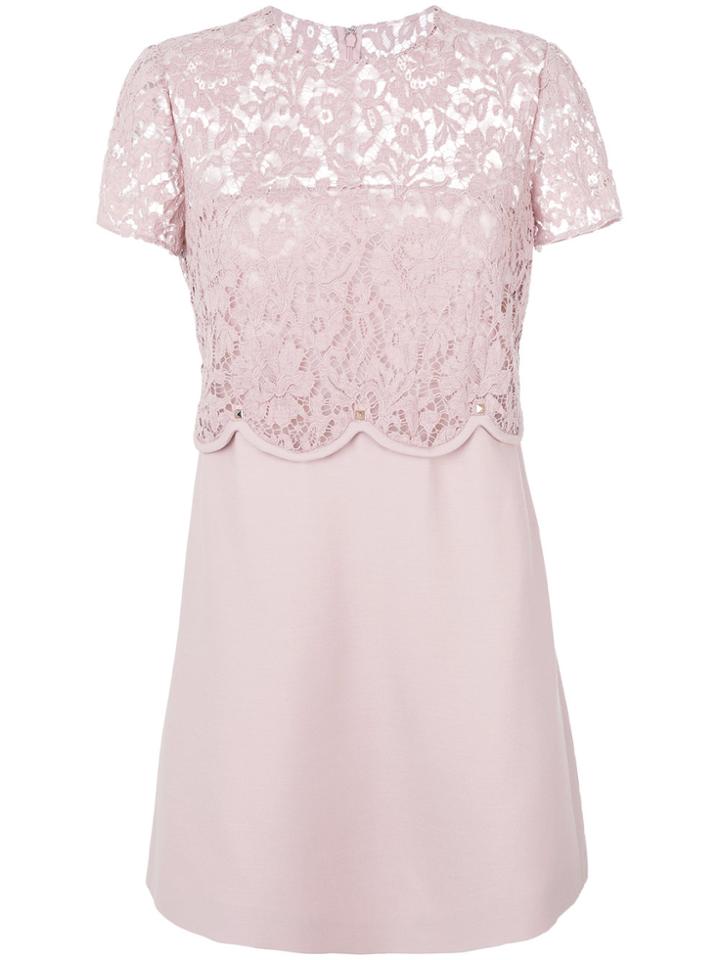 Valentino Crepe Couture Dress - Pink & Purple