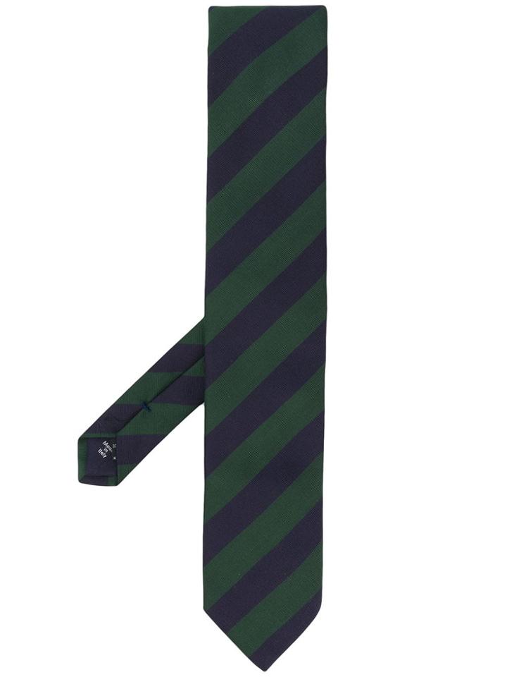 Fefè Diagonal Striped Tie - Green