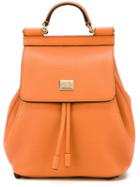 Dolce & Gabbana Sicily Backpack, Yellow/orange, Calf Leather