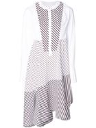 Carven Striped Asymmetric Dress - White