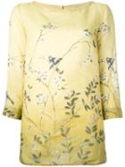 's Max Mara Floral Print Tunic Blouse, Women's, Size: 40, Green, Ramie