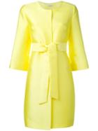 P.a.r.o.s.h. Collarless Midi Coat, Women's, Size: Xs, Yellow/orange, Polyester/silk