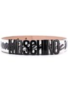 Moschino Logo Buckle Belt - White