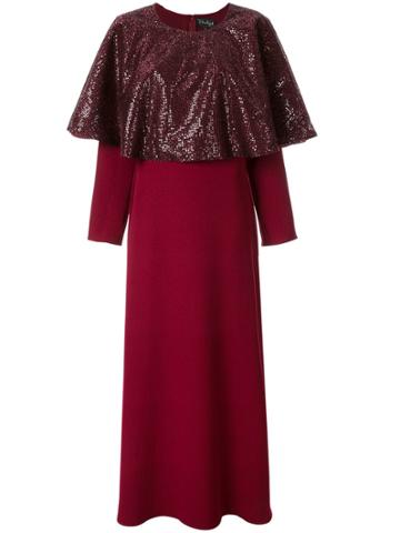 Dima Ayad Sequin Panel Maxi Dress - Red