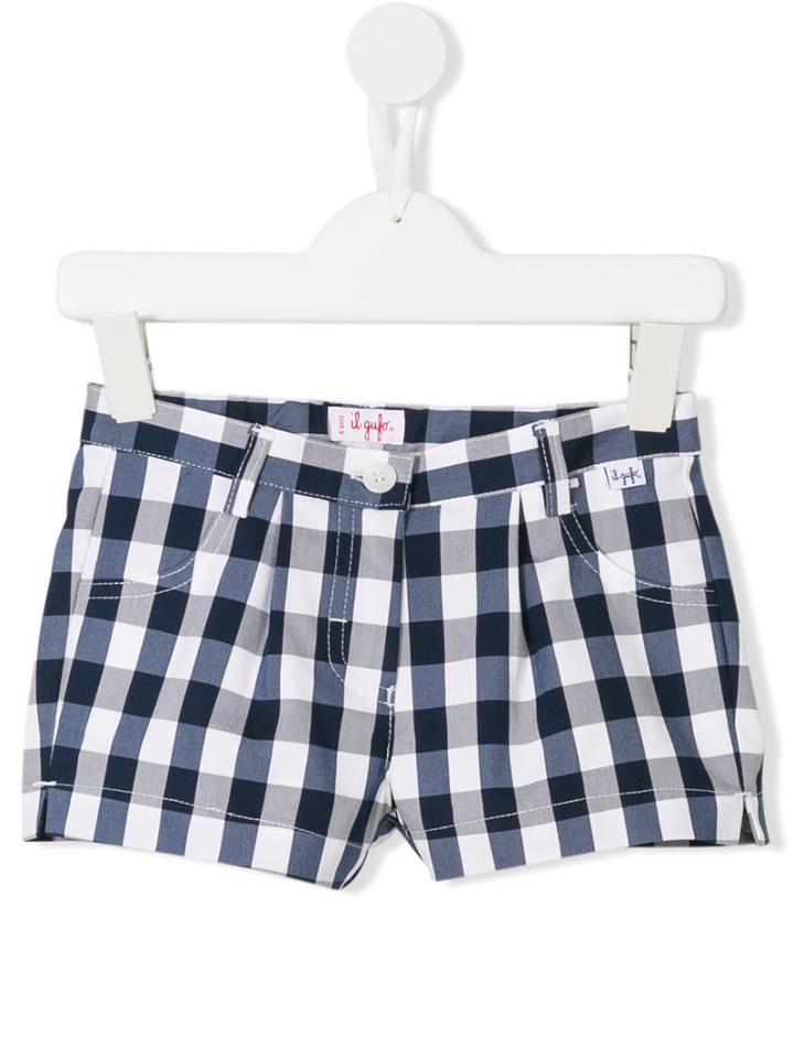 Il Gufo Checkered Shorts, Toddler Girl's, Size: 3 Yrs, Blue
