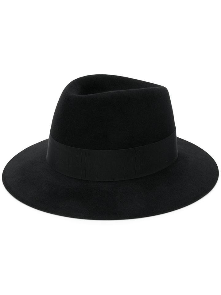 Saint Laurent Wide Brim Fedora Hat - Black