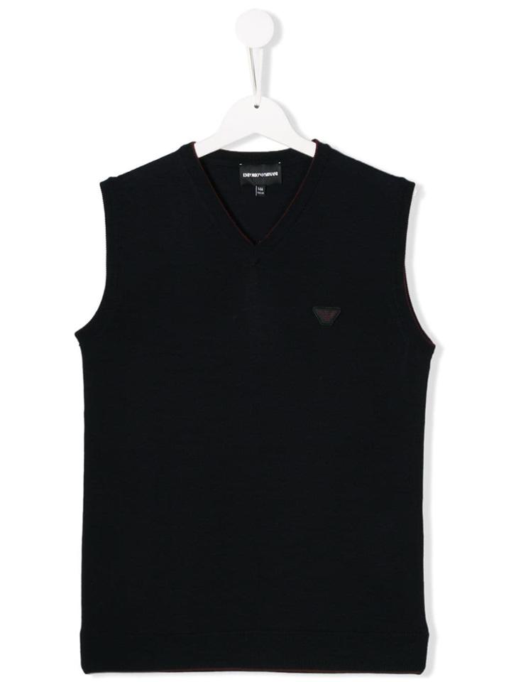 Emporio Armani Kids Sleeveless Sweater - Blue