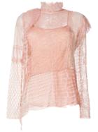 3.1 Phillip Lim Lace Embroidered Top - Pink & Purple