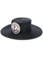 Natasha Zinko Wide Brim Logo Patch Hat - Black