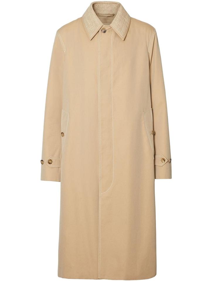 Burberry Contrasting Collar Car Coat - Neutrals