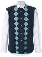 Comme Des Garçons Vintage Rhombus Paneled Shirt - Blue