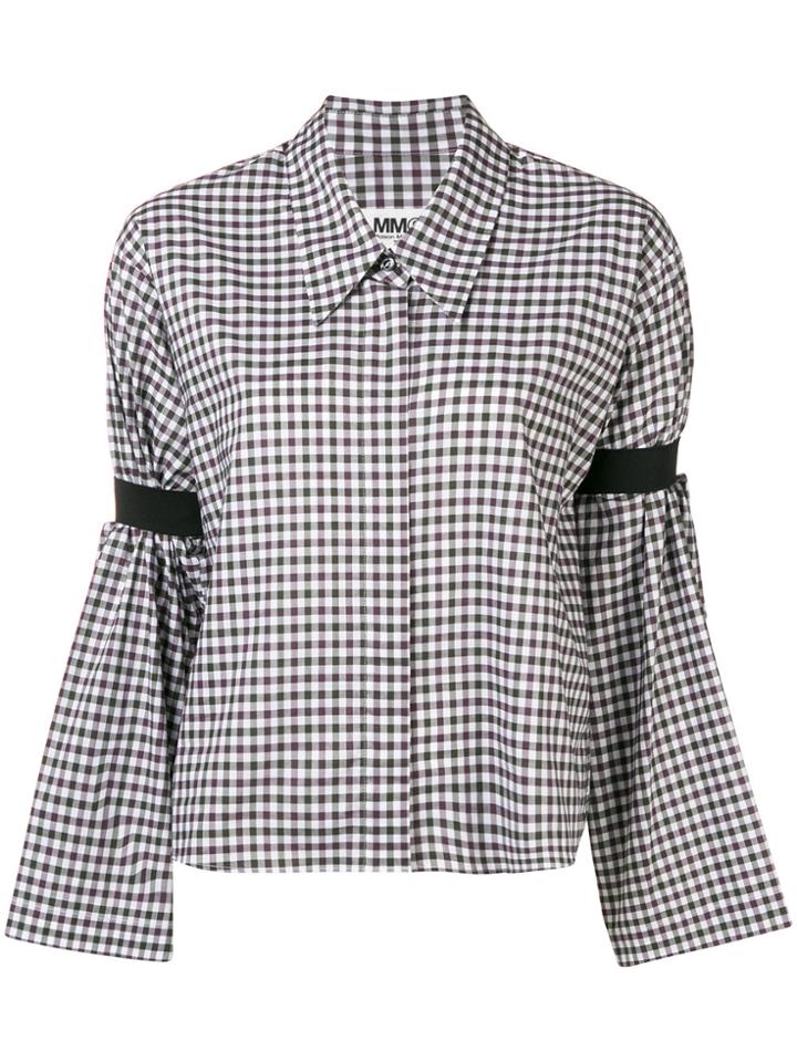 Mm6 Maison Margiela Gingham-print Shirt - Green