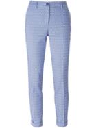 P.a.r.o.s.h. 'pepita' Trousers, Women's, Size: Large, Blue, Cotton/polyester/spandex/elastane