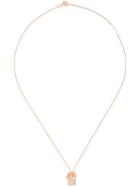Ros Millar Textured Tag Necklace, Women's, Metallic, Rose Gold Plated Sterling Silver