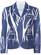 Rohka Hand Printed Wool Blazer - Blue