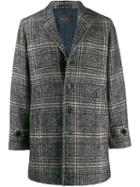 Paltò Checked Single Breasted Coat - Blue