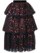 Macgraw Sequin Embellished Tiered Skirt - Blue