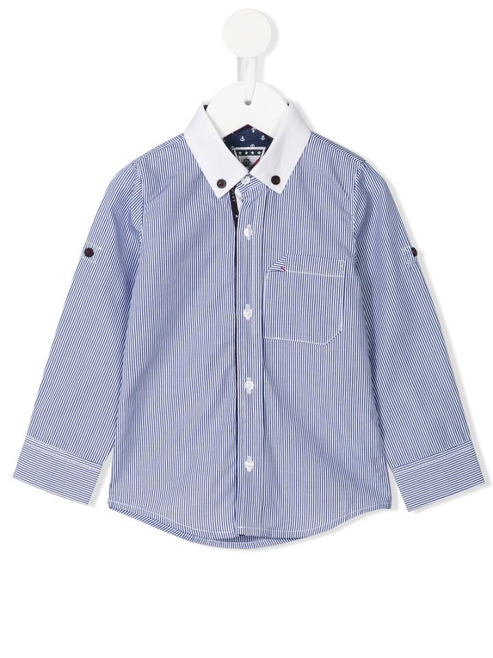 Lapin House - Contrast Collar Shirt - Kids - Cotton/tactel - 18 Mth, Blue