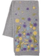 Miu Miu Floral Embroidered Scarf - Grey