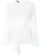 Rochas Wrap Around Blouse, Women's, Size: 40, White, Silk