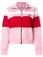 Msgm Colour Block Zipped Sweatshirt - Pink & Purple