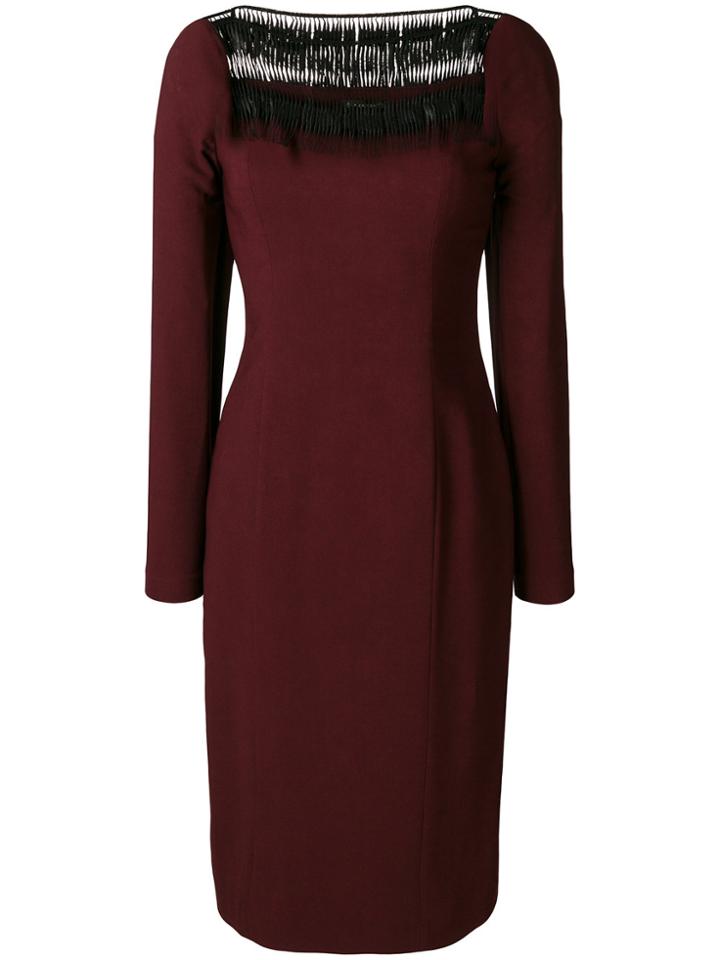 Plein Sud Fitted Midi Dress - Red