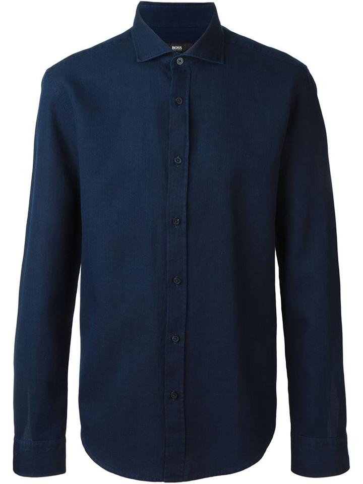 Boss Hugo Boss Classic Shirt, Men's, Size: Xxl, Blue, Cotton