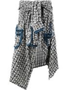Faith Connexion Asymmetric Tweed Skirt - Black