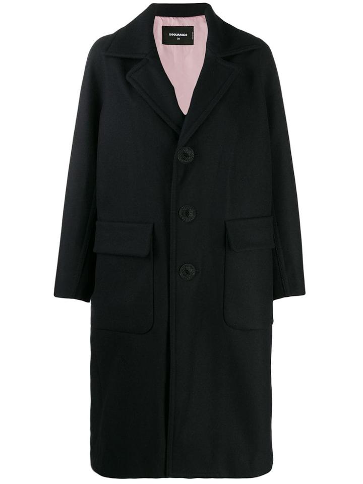 Dsquared2 Classic Single-breasted Coat - Blue
