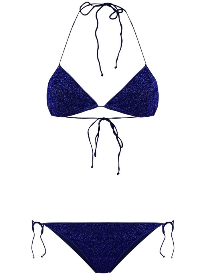 Oseree Lurex Two-piece Bikini - Blue