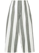 Yohji Yamamoto Vintage Striped Cropped Trousers - Grey