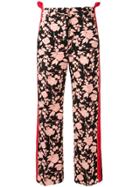 Pinko Cropped Floral Print Trousers - Black