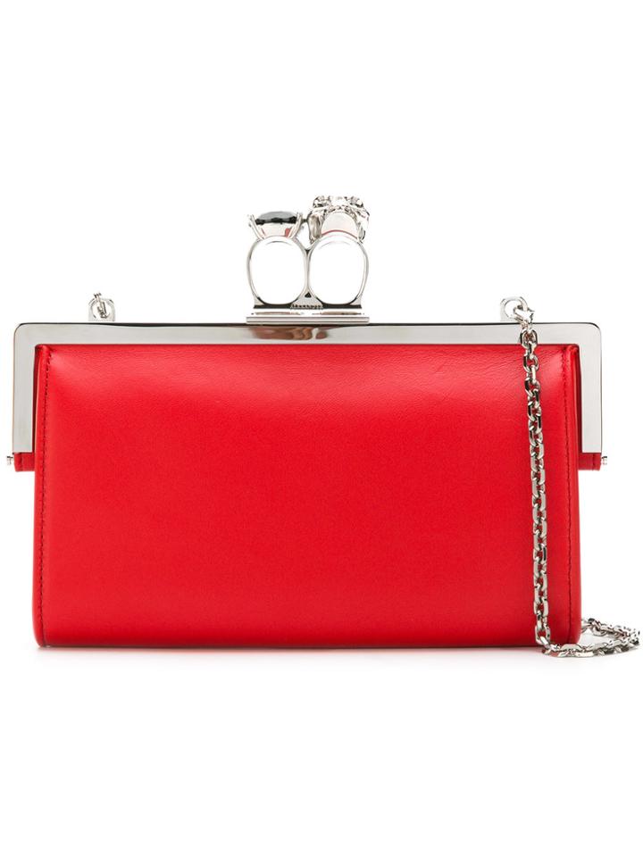 Alexander Mcqueen Skull Detail Wallet - Red