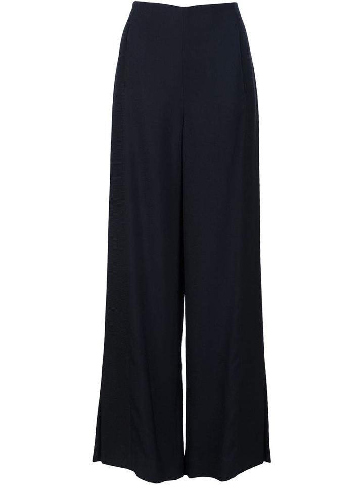 Rosetta Getty Palazzo Trousers, Women's, Size: 8, Black, Viscose/cotton/silk