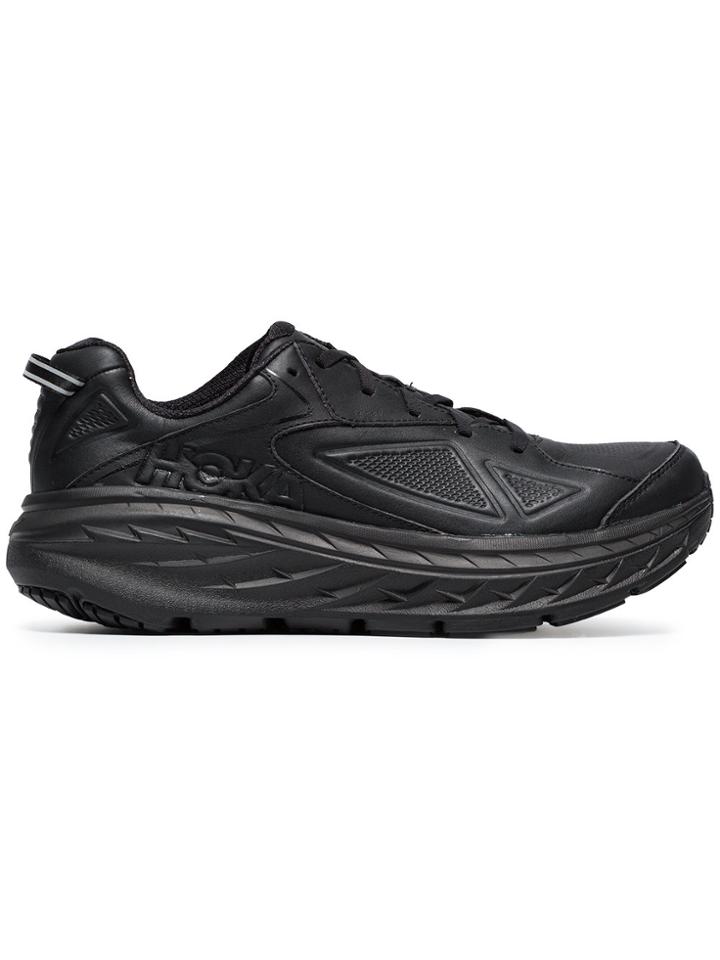 Hoka One One Black Bondi Leather Sneakers