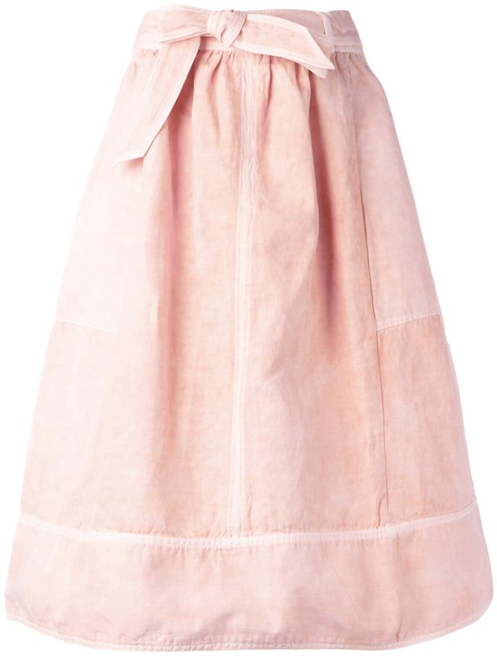 Ulla Johnson - Self Tie Patchwork Skirt - Women - Cotton/linen/flax - 6, Women's, Pink/purple, Cotton/linen/flax