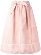 Ulla Johnson - Self Tie Patchwork Skirt - Women - Cotton/linen/flax - 6, Women's, Pink/purple, Cotton/linen/flax