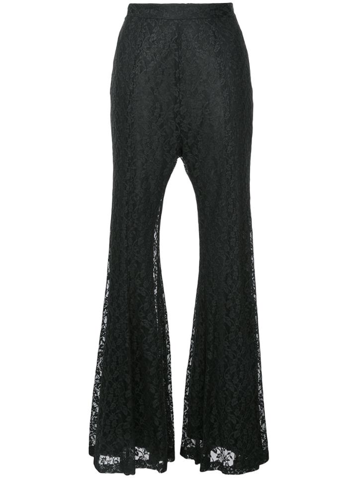 G.v.g.v. Foiled Lace Flared Pants - Black