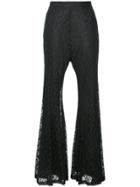 G.v.g.v. Foiled Lace Flared Pants - Black