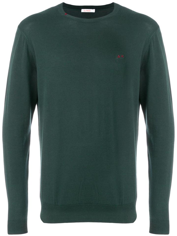 Sun 68 Embroidered Logo Sweater - Green