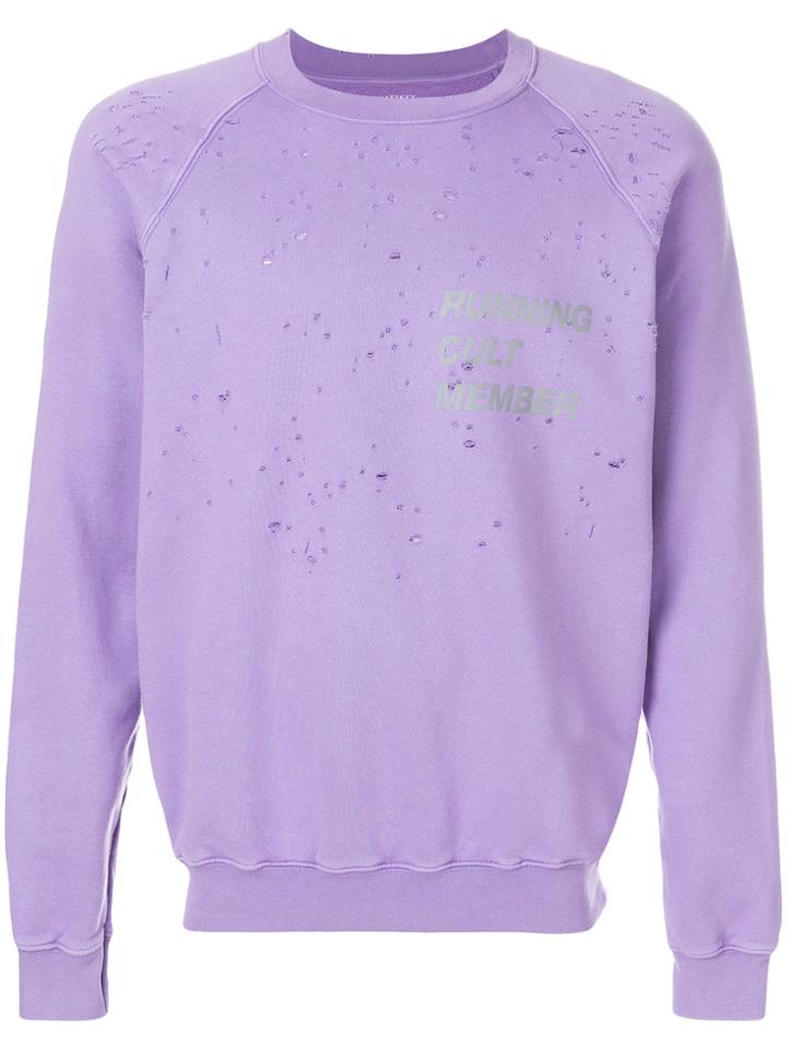 Satisfy Printed Moth Eaten Sweatshirt - Pink & Purple