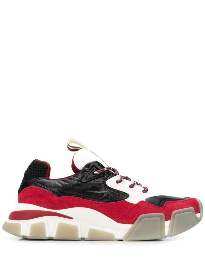 Salvatore Ferragamo Colour Block Sneakers - Red