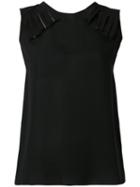 Emporio Armani - Pleated Detail Top - Women - Silk - 44, Black, Silk