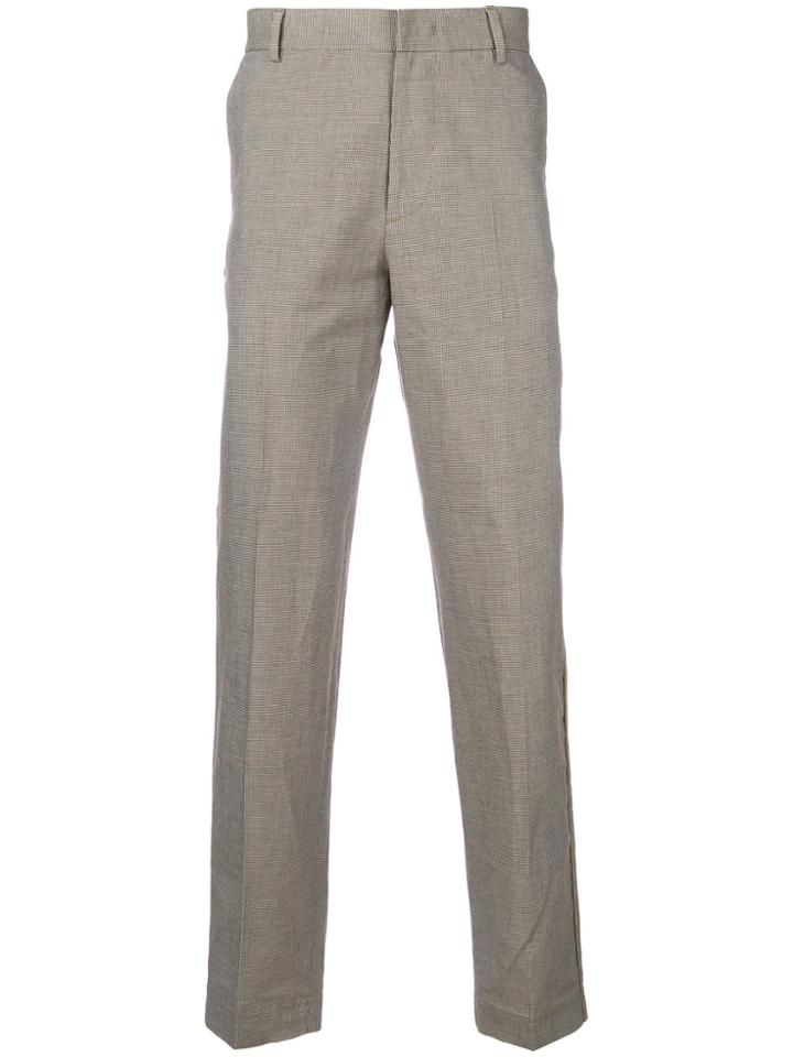 Maison Flaneur Micro Houndstooth Cropped Trousers - Nude & Neutrals