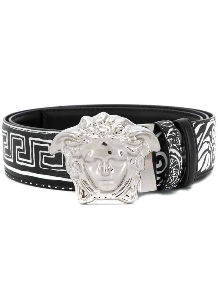 Versace Painted Style Medusa Belt - Black