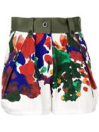 Sacai Floral Print Shorts - White